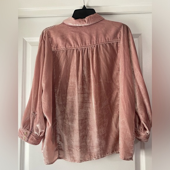 Anthropologie Pilcro Velvet Button Down Blouse - Picture 2 of 6